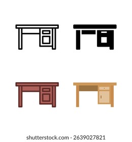 A versatile set of desk icons, ideal for home offices, workspaces, study areas, and corporate environments.