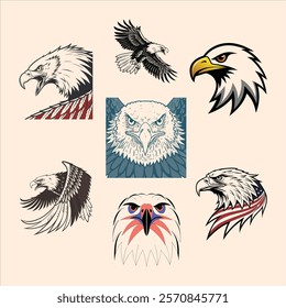 A versatile set of eagle head logo silhouette vector illustrations, perfect for branding, graphic design, and digital projects. High-quality, editable, and suitable for various creative needs.
