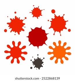  Um conjunto versátil de salpicos isolados, manchas e manchas em formato vetorial. Perfeito para adicionar talento artístico a desenhos, cartazes, fundos e projetos digitais criativos.