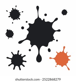  A versatile set of isolated splashes, blots, and stains in vector format. Perfect for adding artistic flair to designs, posters, backgrounds, and creative digital projects.