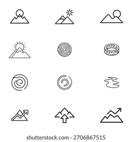 A versatile set of nature-themed logo design elements presented in a distinctive silhouette style, perfect for branding.