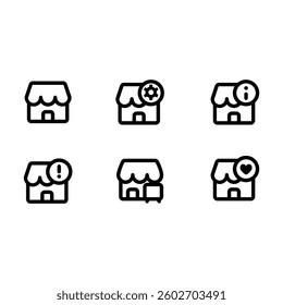 A versatile set of store-related icons for e-commerce and retail businesses.