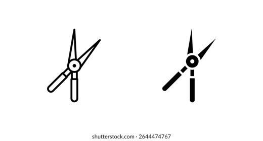 Versatile shears scissors cutting tool icon set for gardening, fabric, and general utility. Essential for craftsmanship and DIY projects.