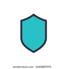 A versatile shield graphic ideal for branding, logo creation, and app development. Its scalable nature ensures high-quality reproduction across various platforms . For security or protection themes.