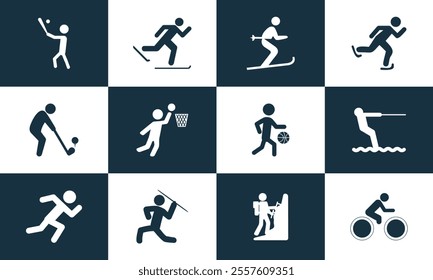 Versatile Sports Icon Set – Trophies, Balls, Medals, and Championship, Symbols