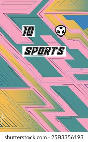 Versatile Sports Jersey Digital Download Soccer Basketball Football Esports Modern Style Futuristic Trendy Colorful Abstract Pattern