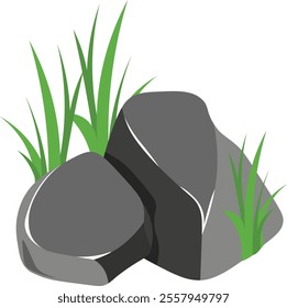 Versatile Stone Set: Realistic Rock Illustrations for Game Design