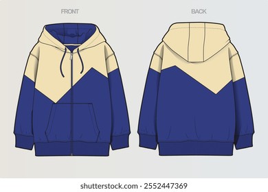 Una colección CAD versátil de sudadera con diseños únicos: estilos extragrandes, recortados, con cremallera, con capucha y cuello redondo con detalles intrincados como estampados llamativos, bloques de colores y detalles texturizados