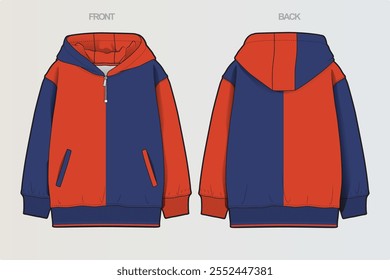 Una colección CAD versátil de sudadera con diseños únicos: estilos extragrandes, recortados, con cremallera, con capucha y cuello redondo con detalles intrincados como estampados llamativos, bloques de colores y detalles texturizados