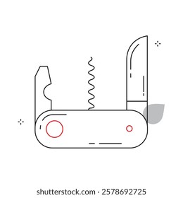 Versatile Swiss Army Knife Vector Icon Design