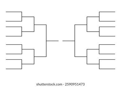 Versatile tournament bracket template for 16 teams, perfect for sporting events or competitive scenarios. Easily customize this schematic design to organize your match schedules and track progress