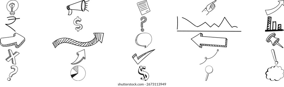 Versátiles iconos de interfaz de usuario: Colección de símbolos en blanco y negro para interfaces digitales