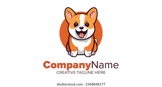 Versatile Vector Graphic: Cute Corgi Dog Cartoon for Petshop, Veterinary Clinic, Logo, Icon, Design, Poster, Flyer, and Advertisement