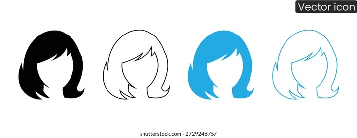 Versatile vector hairstyle icons ideal for graphic design, branding, and digital art projects