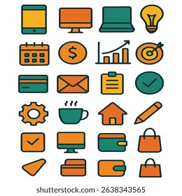 A versatile vector icon set with thin line designs, perfect for branding, web design, and mobile apps.