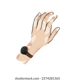 A versatile vector illustration of a human arm wearing a wristwatch.