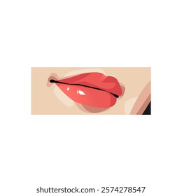 A versatile vector illustration of a realistic human lip