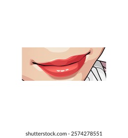 A versatile vector illustration of a realistic human lip