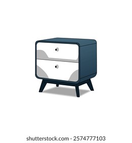 A versatile vector illustration of a small, minimalist cabinet perfect for interior design, home decor, and office spaces.