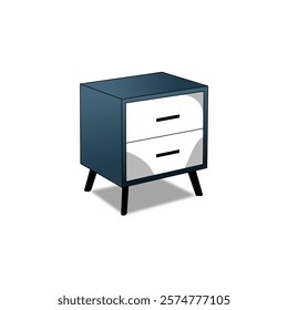 A versatile vector illustration of a small, minimalist cabinet perfect for interior design, home decor, and office spaces.