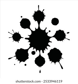 A versatile vector set of grunge ink blots, perfect for adding an artistic, distressed, or abstract touch to your designs. Ideal for backgrounds, textures, and creative projects.