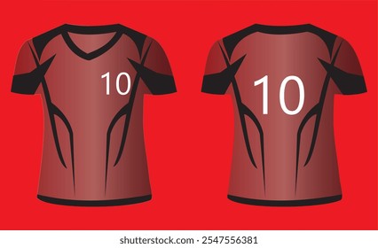 Versatile Victory: Sports T-Shirt Jersey Design with V Neck  Flat Sketch for Multiple Sports Uniforms