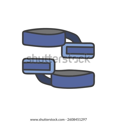Versatile Weighted Adjustable Powerlifting Straps. Design of Fitness and Gym Icons.