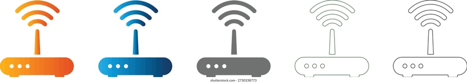 Un ícono plano de enrutador WiFi versátil, un gráfico de Vector limpio aislado en negro sólido, que representa un elemento clave de un conjunto de íconos profesionales.