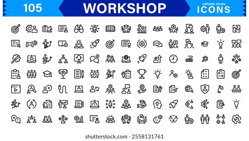 Versatile Workshop Icon Collection - Perfect for Crafting, Carpentry, and DIY-Themed Designs