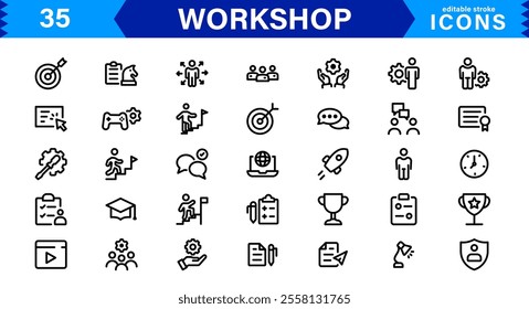 Versatile Workshop Icon Collection - Perfect for Crafting, Carpentry, and DIY-Themed Designs