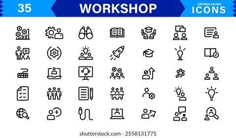 Versatile Workshop Icon Collection - Perfect for Crafting, Carpentry, and DIY-Themed Designs