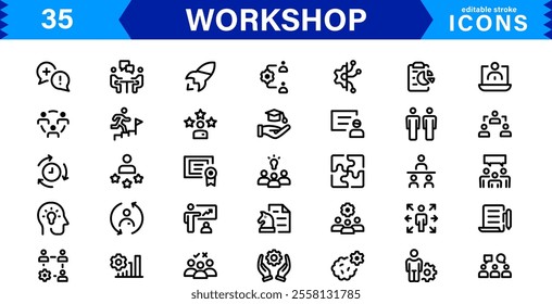 Versatile Workshop Icon Collection - Perfect for Crafting, Carpentry, and DIY-Themed Designs