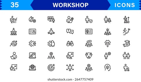 Versatile Workshop Icon Collection - Perfect for Crafting, Carpentry, and DIY-Themed Designs