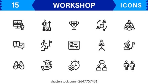 Versatile Workshop Icon Collection - Perfect for Crafting, Carpentry, and DIY-Themed Designs