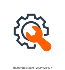 Versatile Wrench Tool for Vehicle Repairs Vector Icon Illustration