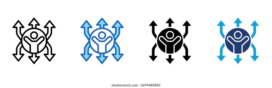 Versatility icon Multi Style Vector Illustration