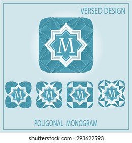 Versed design monograms. Luxury elegant frame ornament line logo design vector illustration. Good for Royal sign, Restaurant, Boutique, Cafe, Hotel, Heraldic, Jewelry