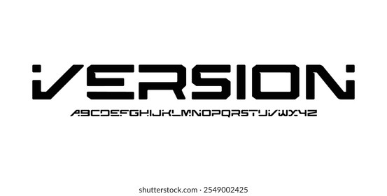 Versión, tecnología Abstractas Futuristic Alphabet Font. tipografía de espacio digital Diseño de Ilustración vectorial