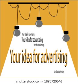 VERSION OF A BILLBOARD IN RETRO STYLE WHITH DIFFERENT TYPES OF LAMP. YOUR AD PLACEMENT OPTION.