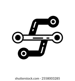 Version control Glyph Icon, Vector illustration