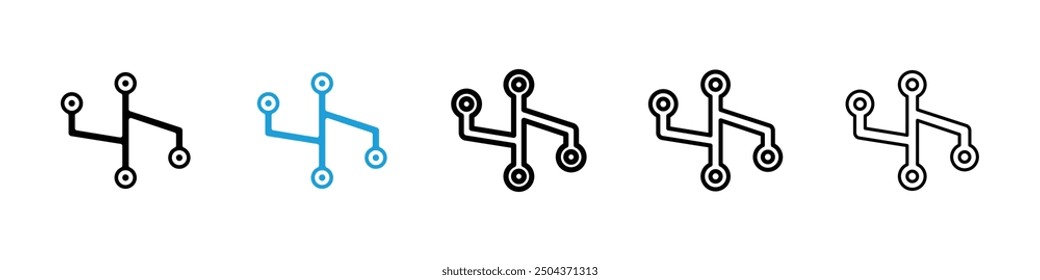 Version control icon in black and blue colors