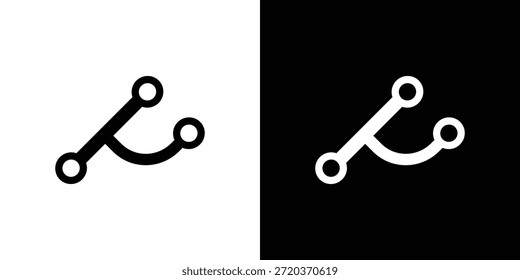 Version control icon, glyph style icon for web site or mobile app