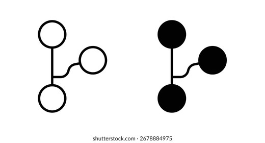 Icono de control de versiones Diseño gráfico de estilo de línea Vectores editables.