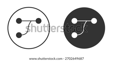 Version control icon logo design illustration template. Solid Style