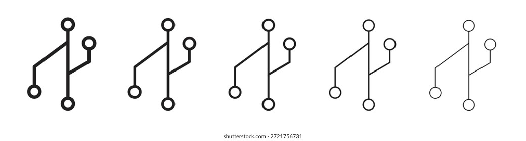 Version control icon. Simple outline style. Graphic elements.
