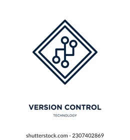 version control icon from technology collection. Thin linear version control, software, glossy outline icon isolated on white background. Line vector version control sign, symbol for web and mobile