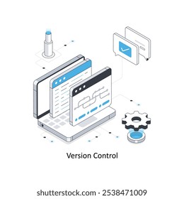 Version control isometric stock illustration Eps 10 File