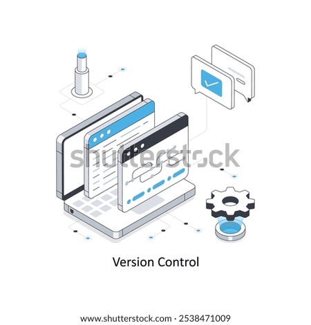 Version control isometric stock illustration Eps 10 File