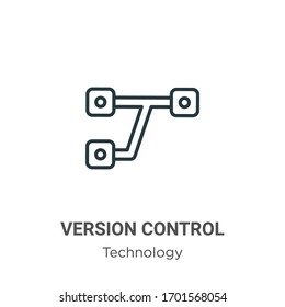 Version control outline vector icon. Thin line black version control icon, flat vector simple element illustration from editable technology concept isolated stroke on white background