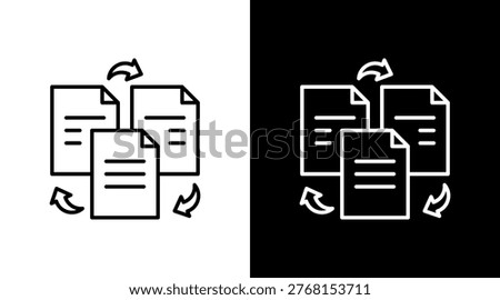 Version Control Outline White Icon Set Design